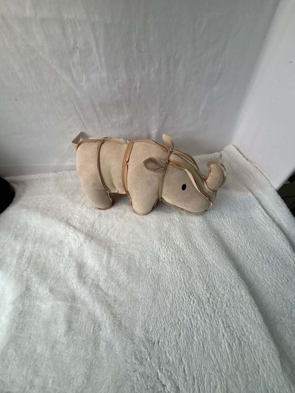 Way To Celebrate Faux Leather Rhino Plush Weighted Stuffed Animal